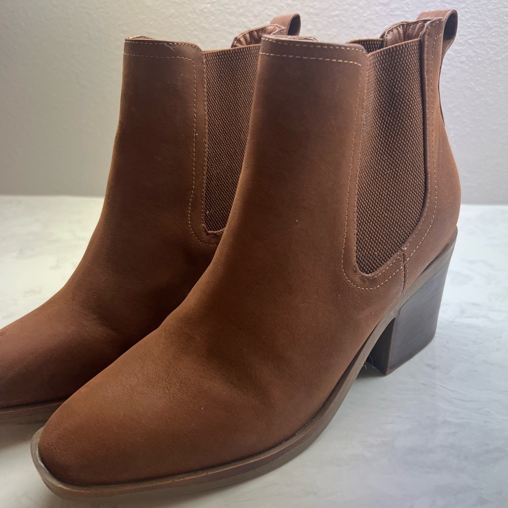 Mia Smyth Chelsea Booties in Cognac Color